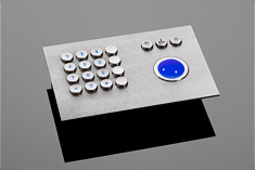  Un bloc numérique rétro-éclairé anti-vandale avec 16 boutons et avec trackball. Disponible en différentes designs et aussi en version de montage. Conçu explicitement pour les environnements présentant un risque de vandalisme. 