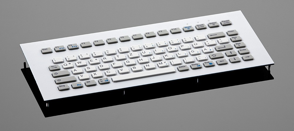  Kompakte, flache Silikon Tastatur in allen üblichen Ländervarianten. Besonders geeignet für den Einbau (auch senkrecht) in Maschinen, Mess- und Steuerpults. 