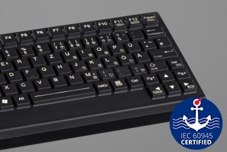  Extremely flat silicone keyboards with 83 keys and integrated numeric block. Very suitable for installation and also available with trackball or touchpad. 