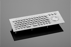  Stainless steel keyboard 62T-ES16 in compact layout with Trackball 