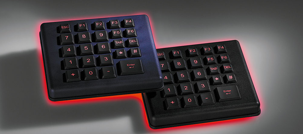  Frei programmierbare Tastatur beleuchtet und mit sehr geringen Ausmaßen. Noch viele weitere beleuchtete Tastaturen. 