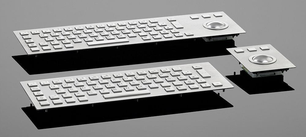   Vandalproof keyboard made of stainless steel. In every country version available. 