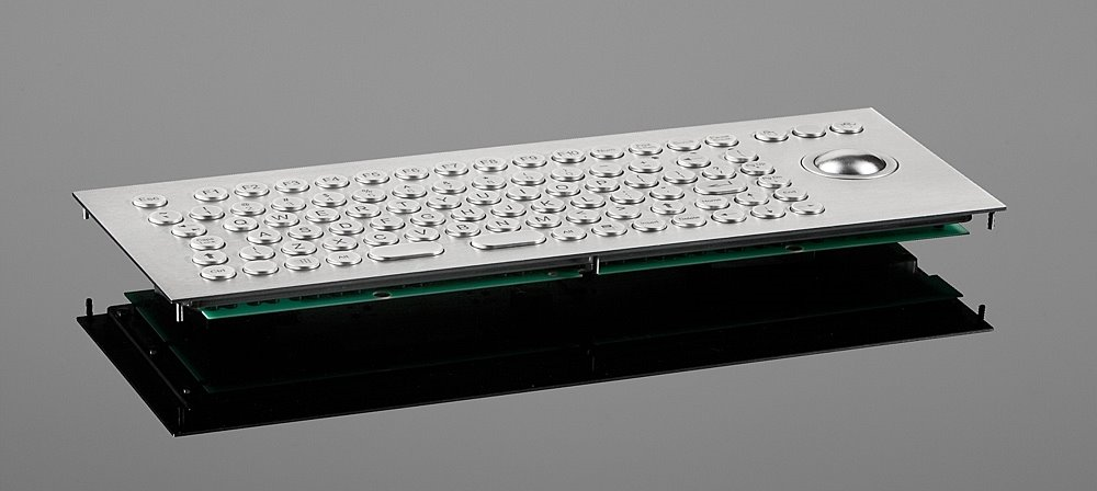  Tastiera a prova di polvere e schizzi con trackball: le nostre tastiere in acciaio inossidabile, plastica o silicone con trackball integrata. 
