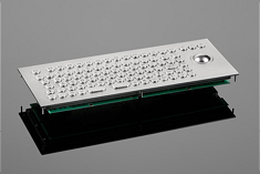 Dust and splash-proof keyboard with trackball - our keyboards made of stainless steel, plastic or silicone with integrated trackball 