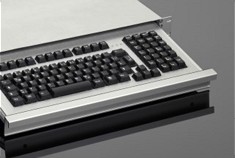  Cassetto tastiera particolarmente robusto - Installazione in custodia da 19 "- Ingombro ridotto - Disponibile anche in acciaio inossidabile – Particolarmente indicato per applicazioni industriali! 