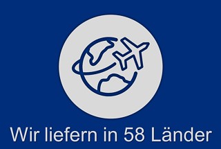 Wir liefern in 58 Länder 